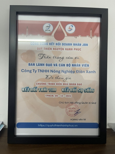 ĐIỀN XANH - CHƯƠNG TR&Igrave;NH HIẾN M&Aacute;U NH&Acirc;N ĐẠO