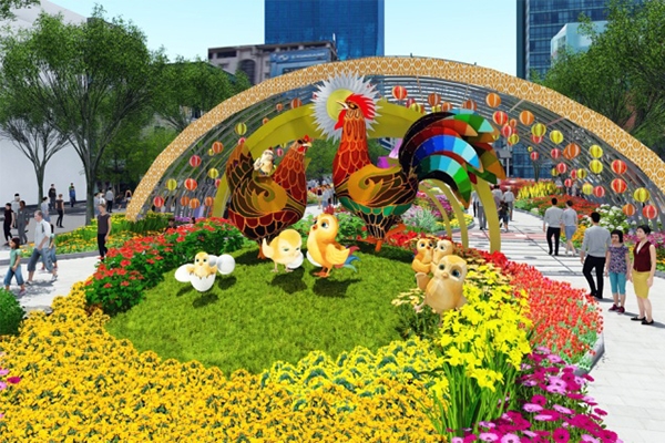 Đường hoa Nguyễn Huệ Tết Đinh Dậu như thế nào
